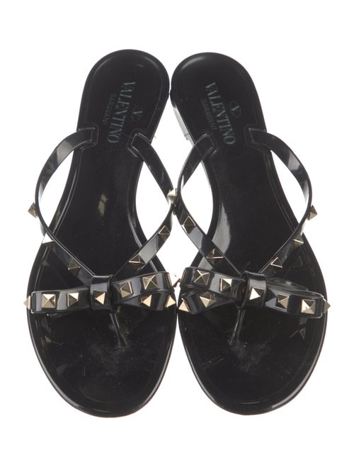 Valentino Rockstud Accents Rubber Slides