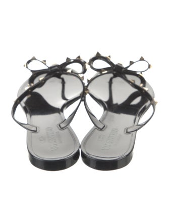 Valentino Rockstud Accents Rubber Slides
