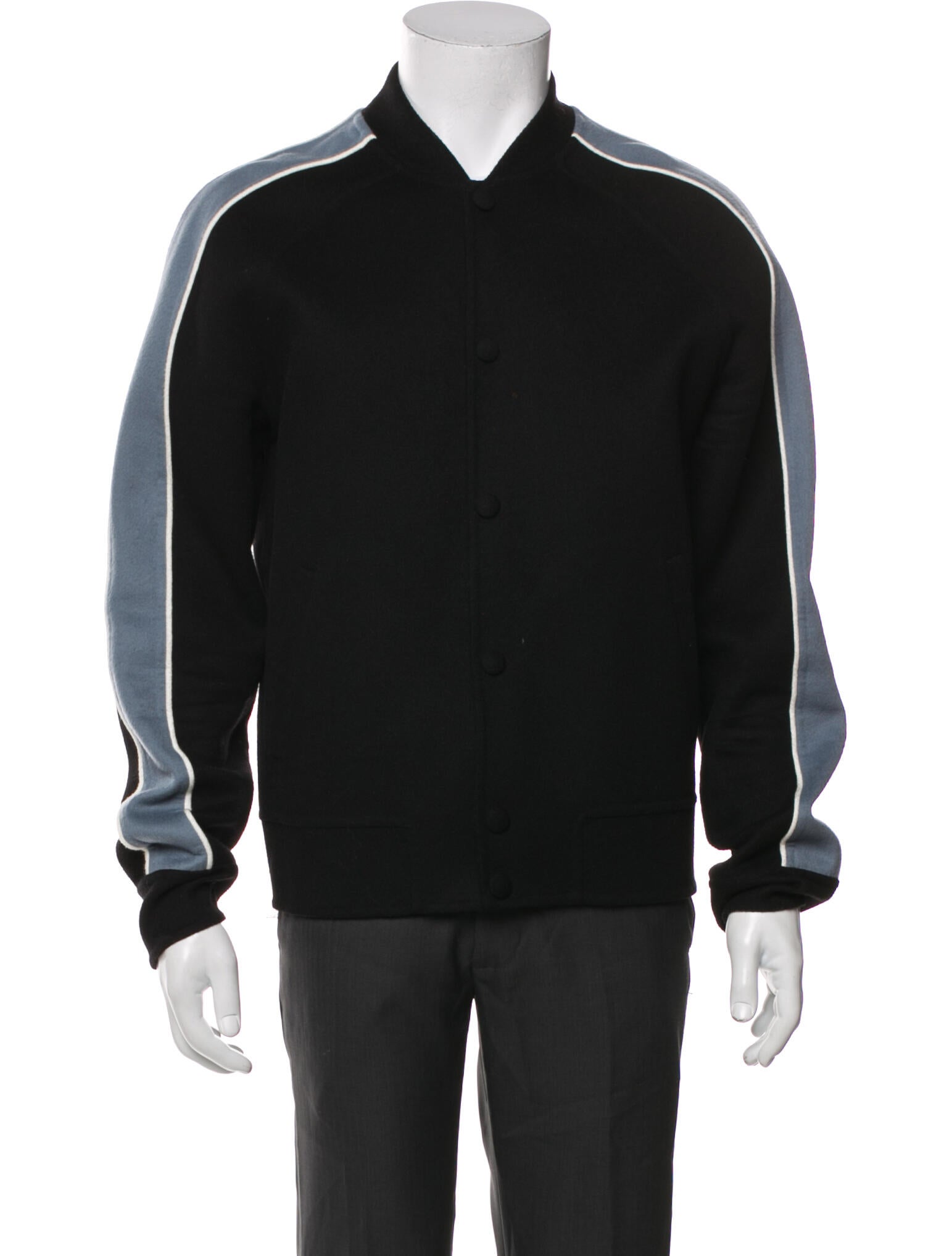 Valentino Virgin Wool Striped Bomber Jacket