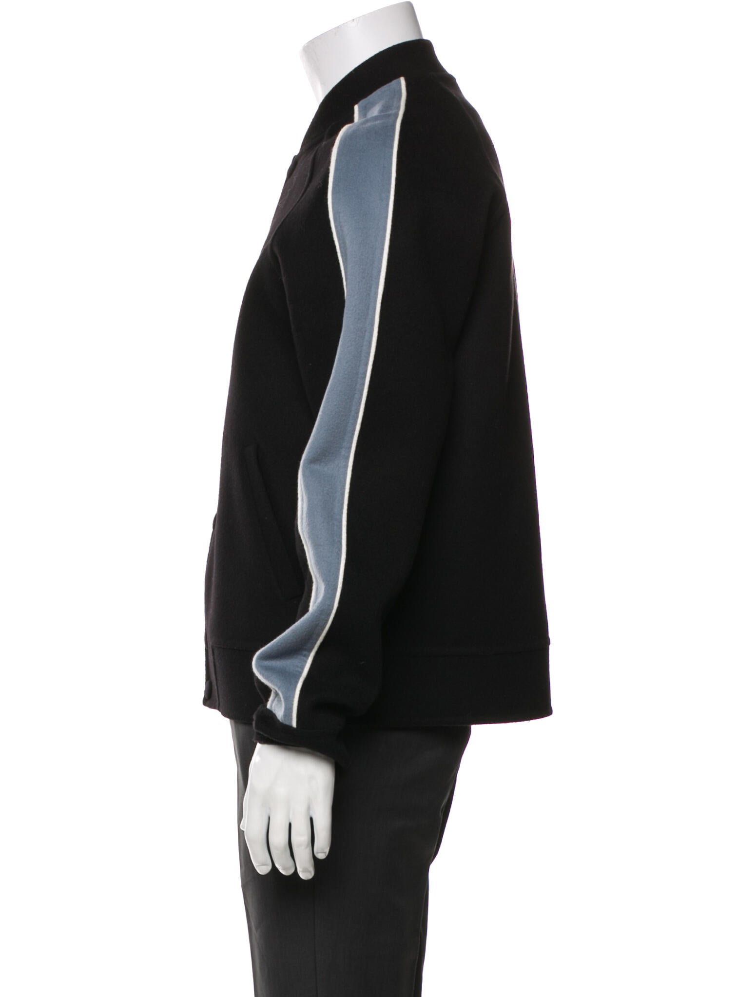 Valentino Virgin Wool Striped Bomber Jacket