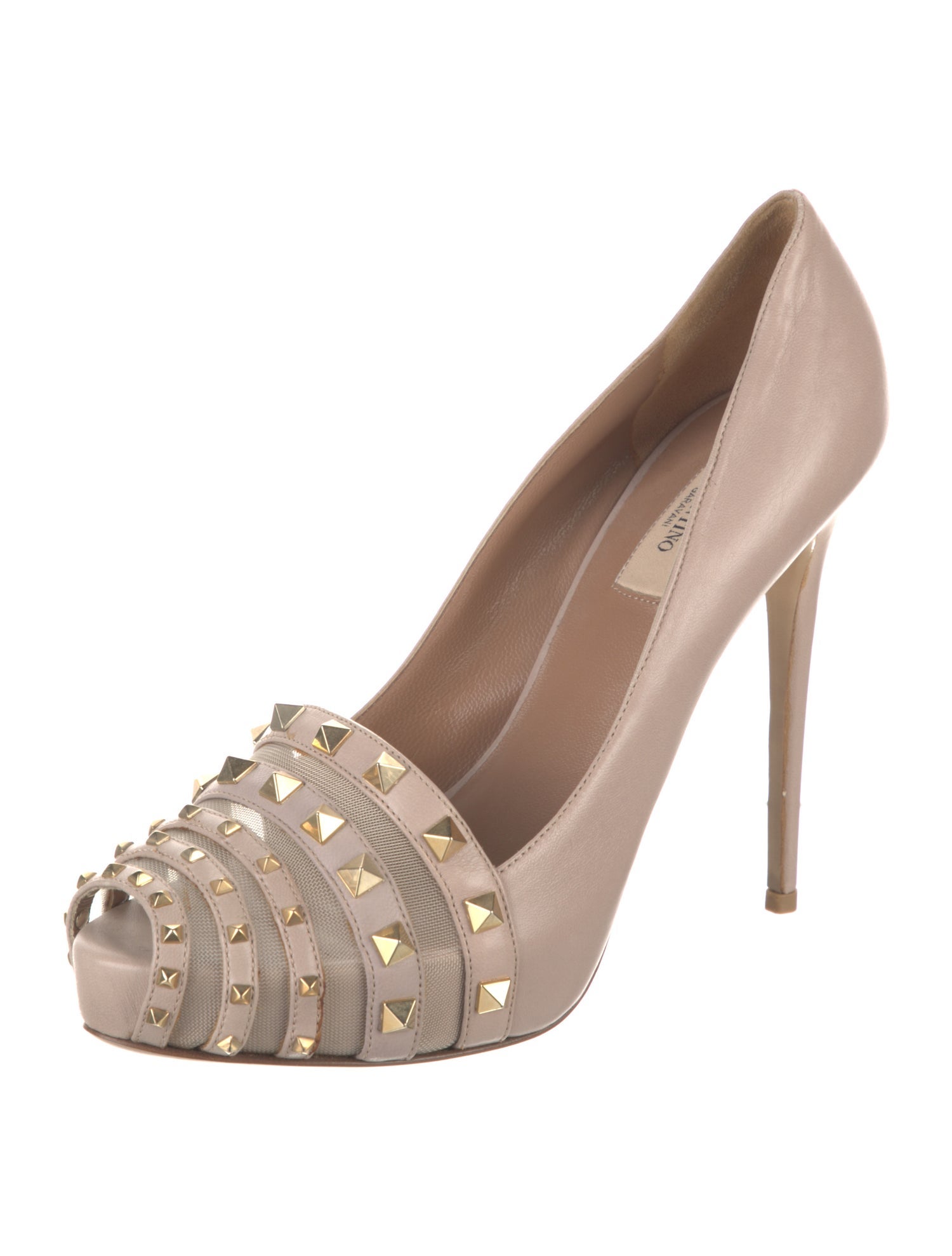Valentino Rockstud Accents Leather Pumps