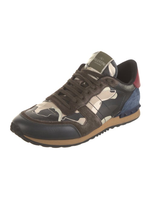 Valentino Rockstud Accents Suede Sneakers