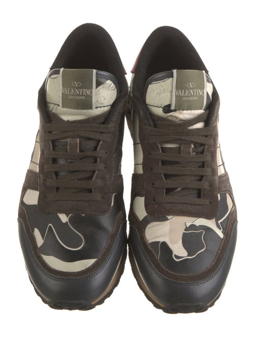 Valentino Rockstud Accents Suede Sneakers