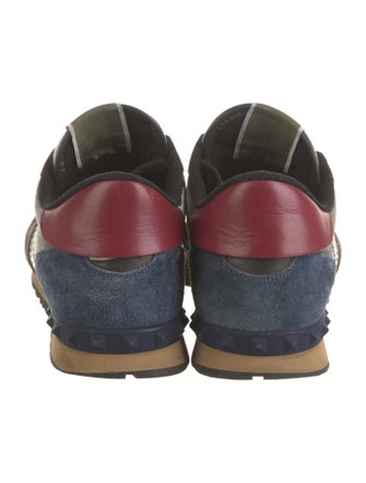 Valentino Rockstud Accents Suede Sneakers
