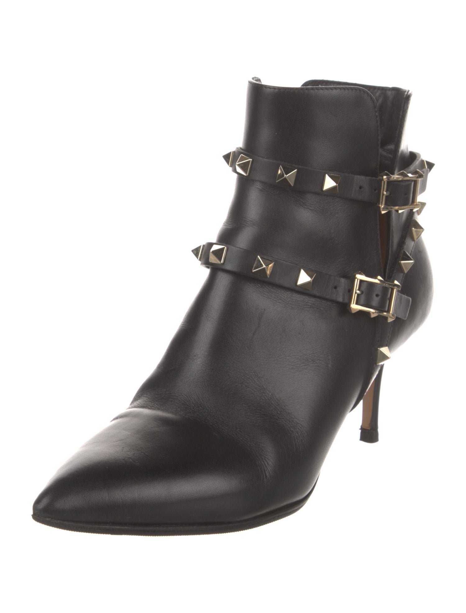 Valentino Rockstud Accents Leather Boots