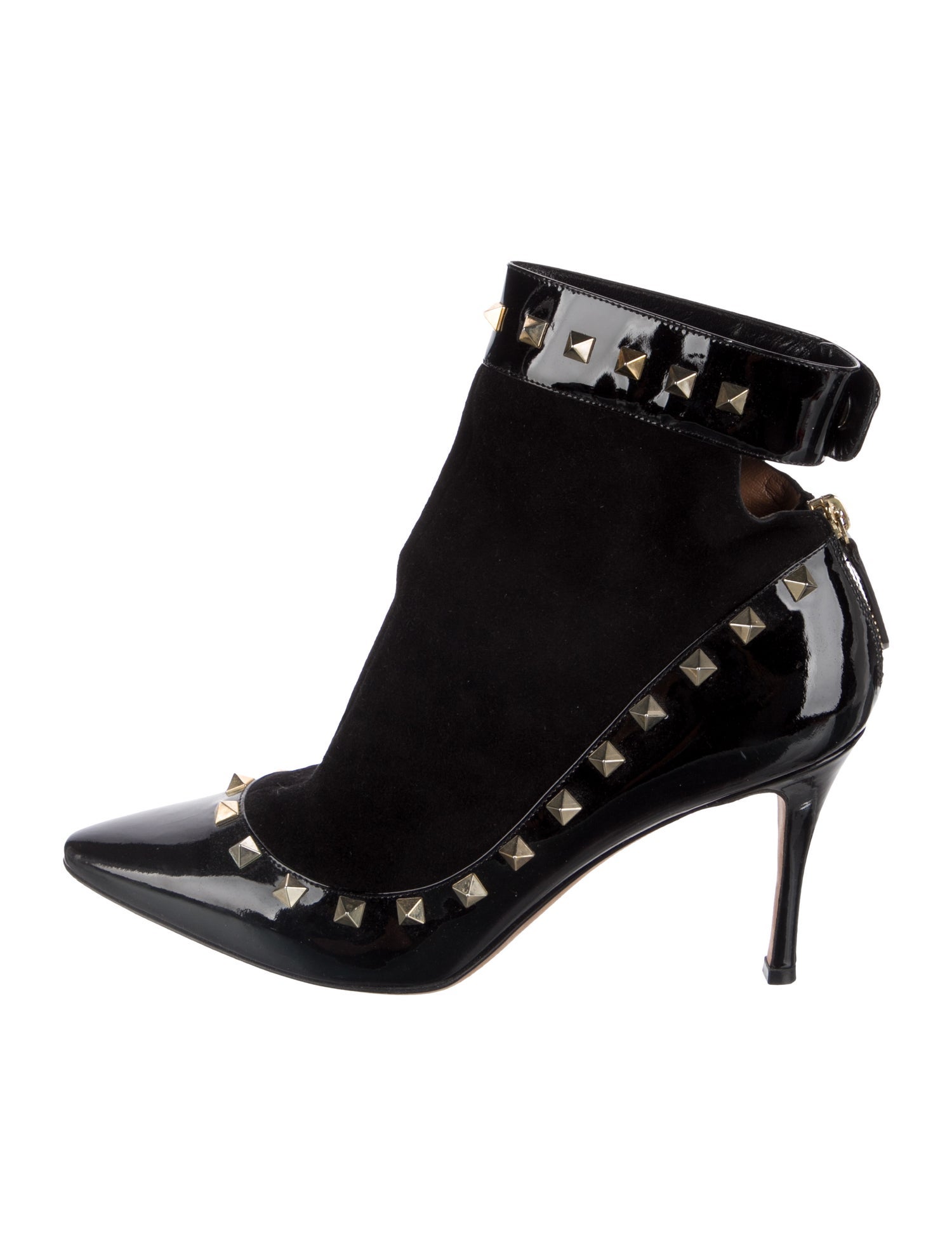 Valentino Rockstud Accents Suede Boots