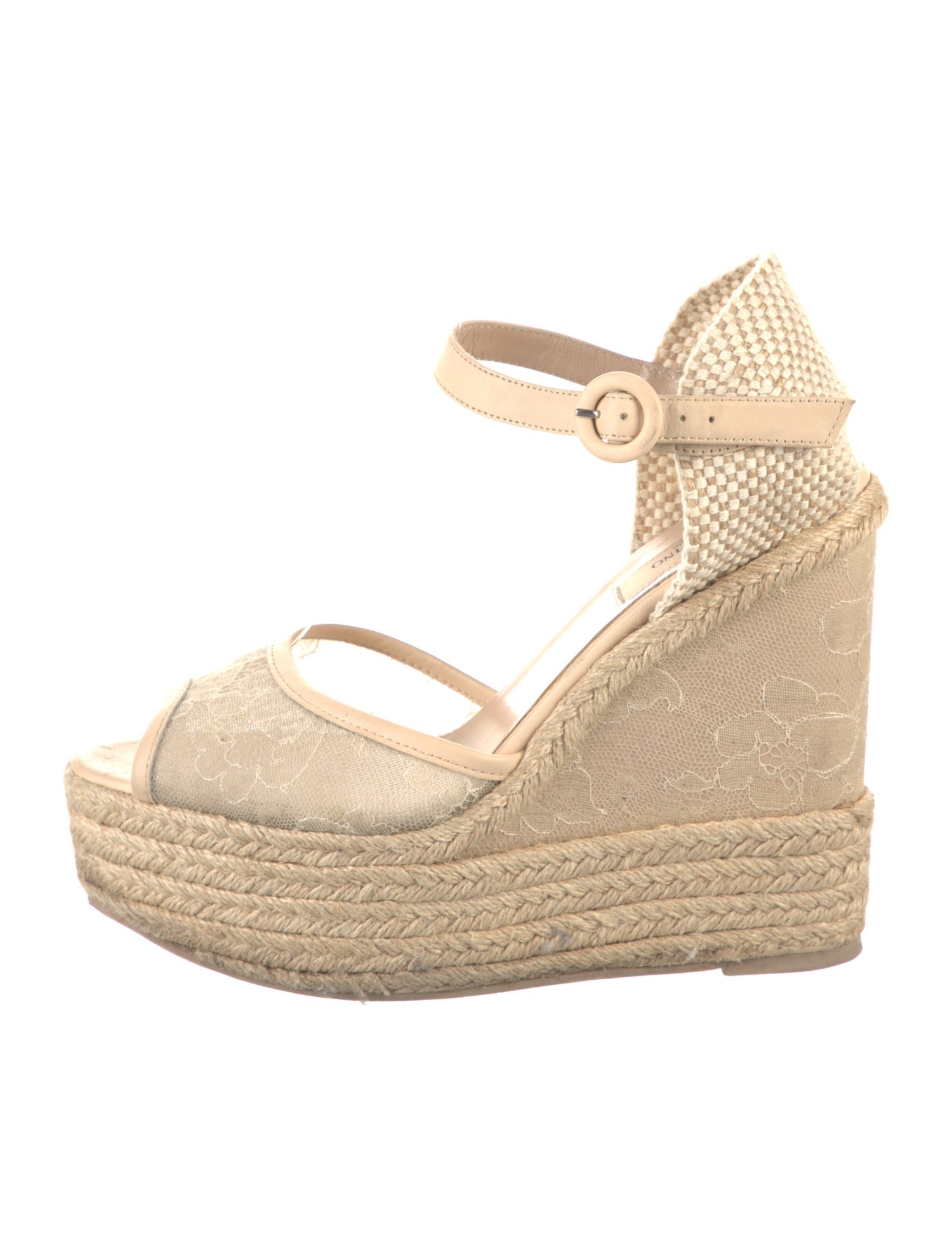 Valentino Lace Lace Trim Embellishment Espadrilles