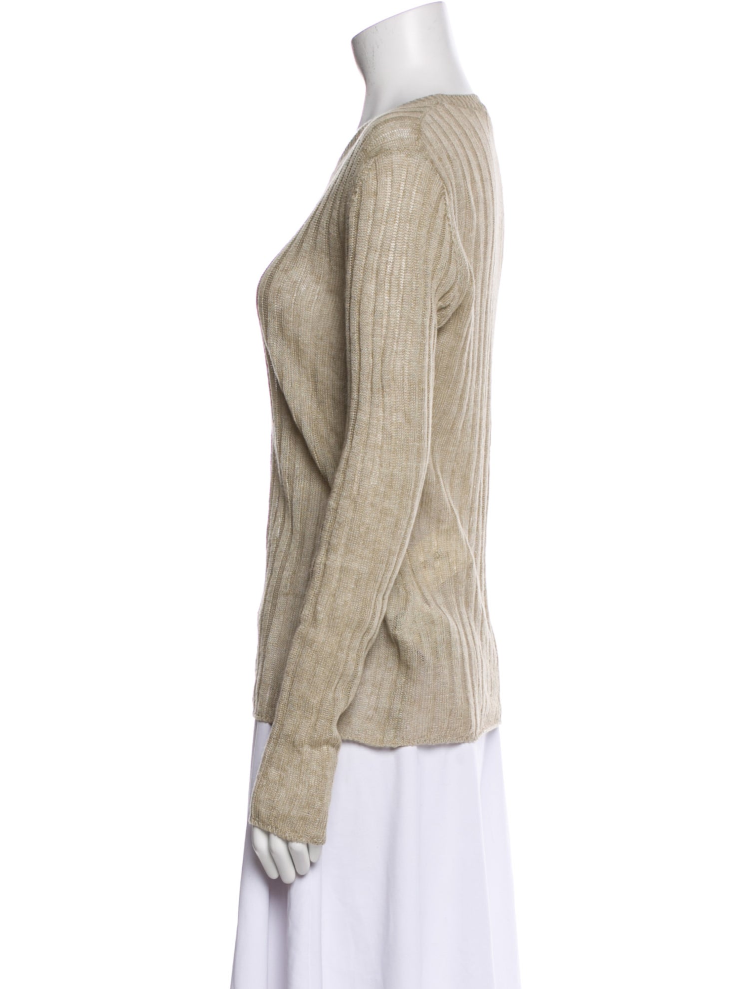 Valentino Linen Scoop Neck Sweater