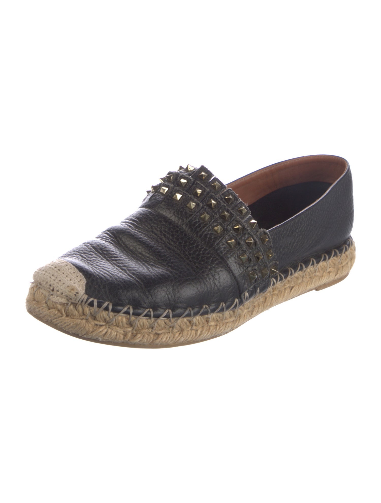 Valentino Rockstud Accents Leather Espadrilles