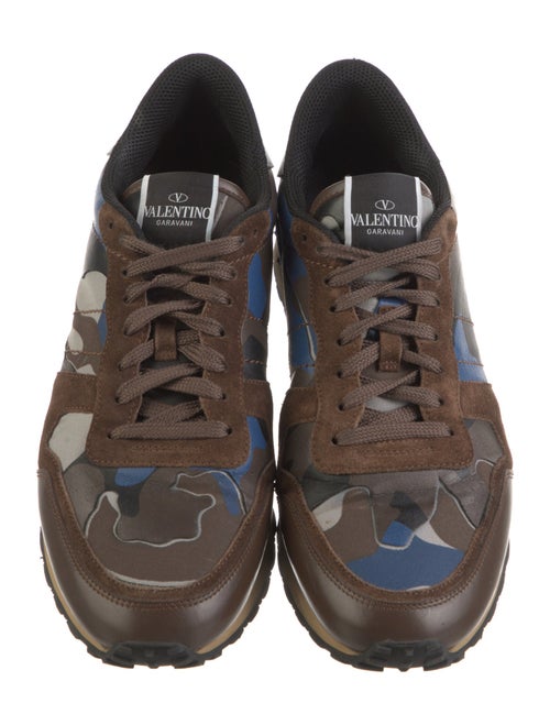 Valentino Rockstud Accents Leather Athletic Sneakers