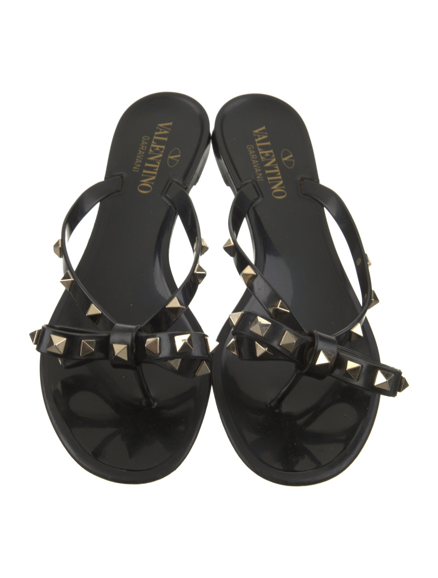 Valentino Rockstud Accents Rubber Slides