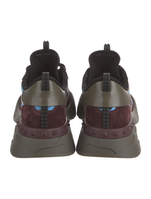Valentino Leather Camouflage Print Sneakers