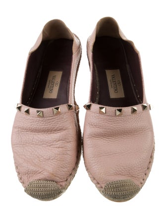 Valentino Rockstud Accents Leather Espadrilles