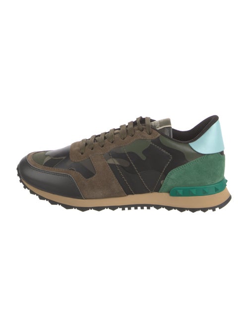 Valentino Suede Camouflage Print Sneakers