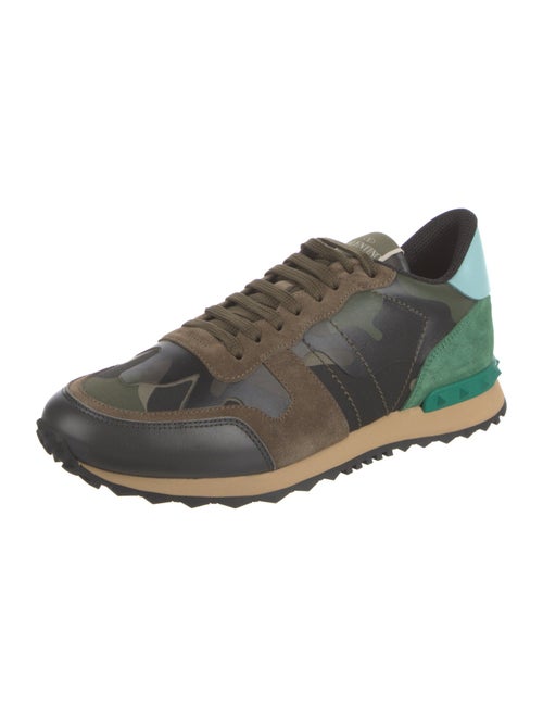 Valentino Suede Camouflage Print Sneakers
