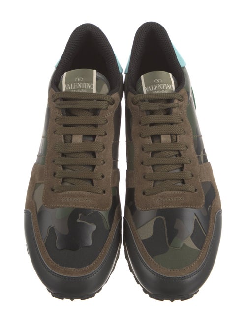 Valentino Suede Camouflage Print Sneakers