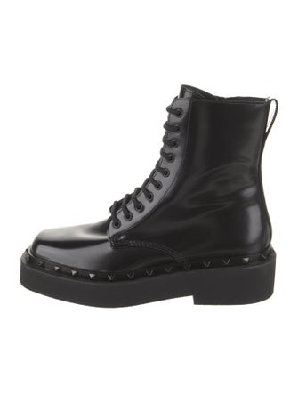 Valentino Leather Combat Boots