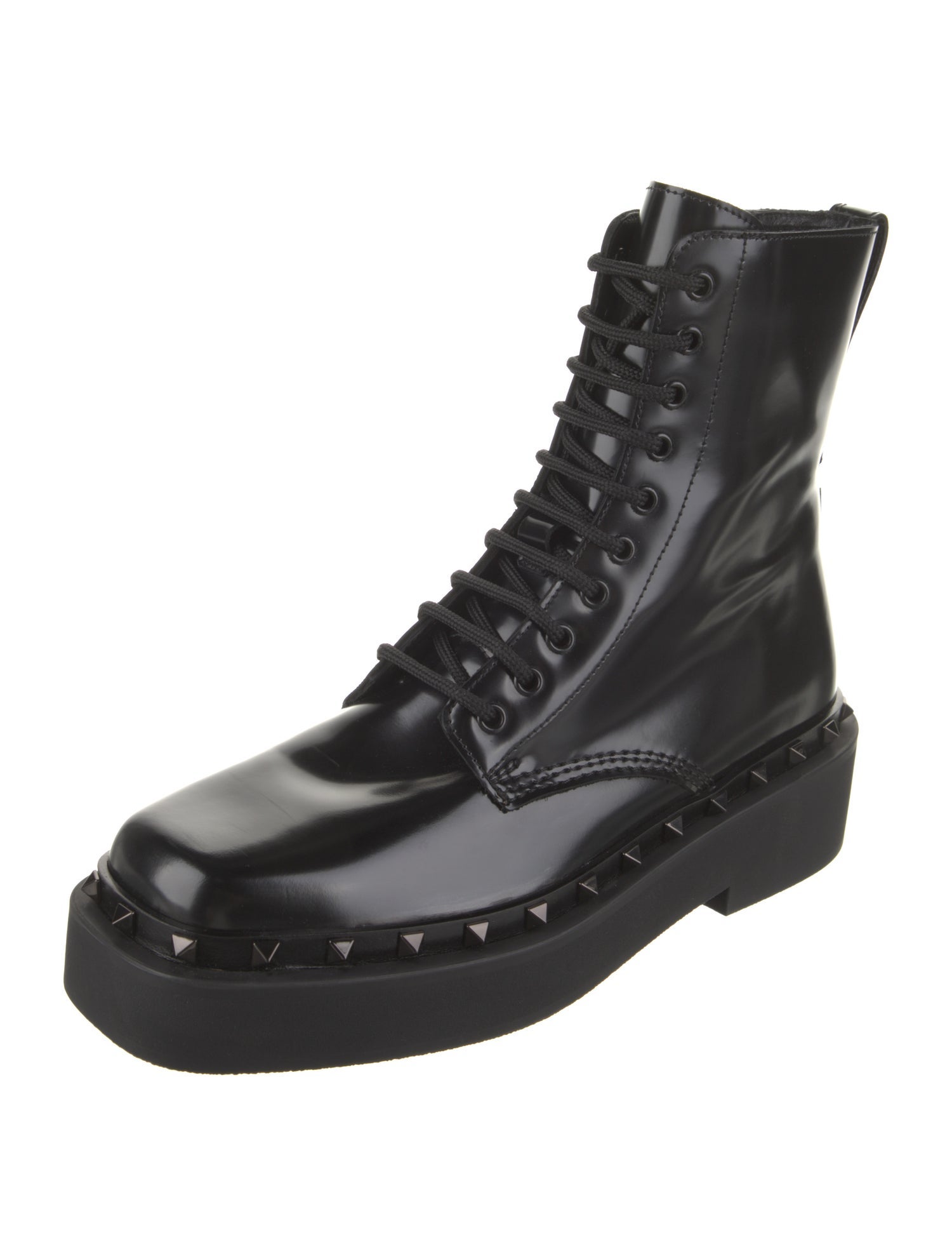 Valentino Leather Combat Boots
