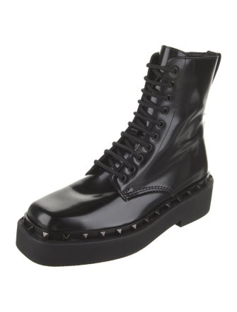 Valentino Leather Combat Boots