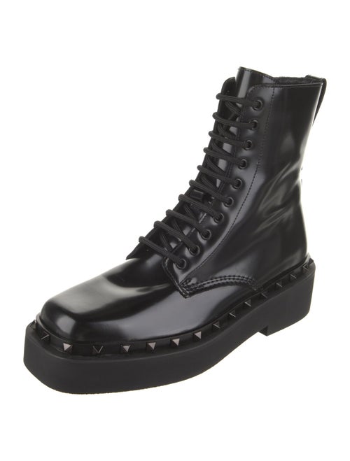 Valentino Leather Combat Boots