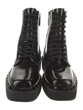 Valentino Leather Combat Boots