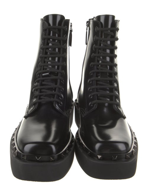 Valentino Leather Combat Boots
