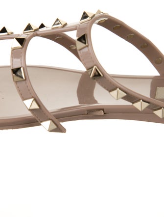Valentino Rockstud Accents Rubber Slides