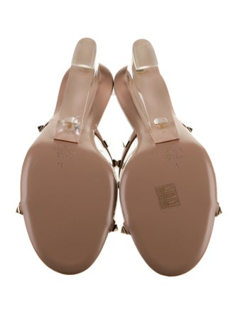 Valentino Rockstud Accents Patent Leather Slides