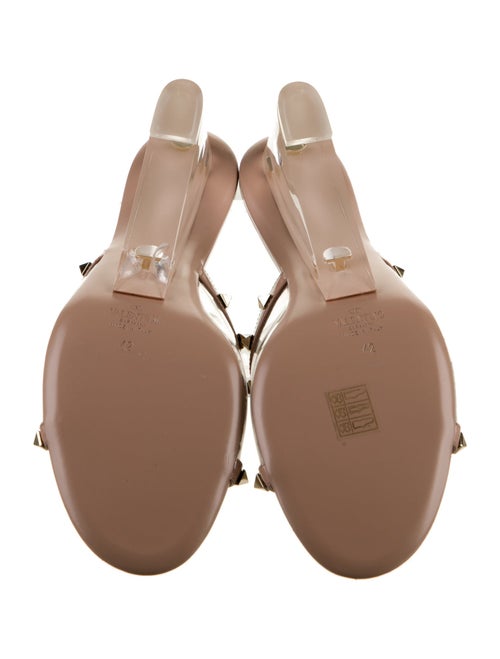 Valentino Rockstud Accents Patent Leather Slides