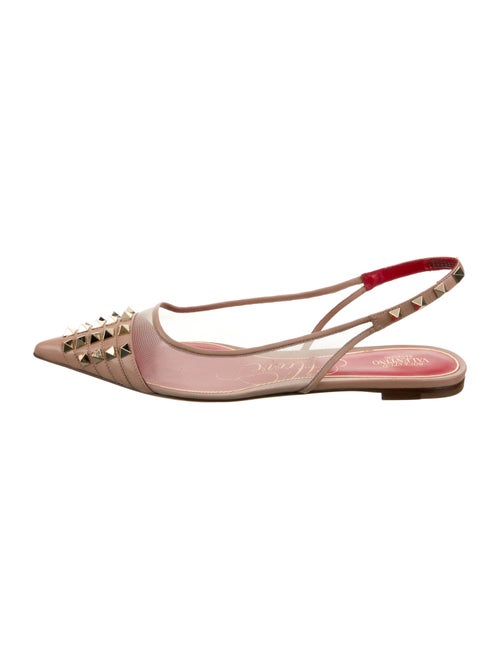 Valentino Rockstud Accents Mesh Slingback Sandals