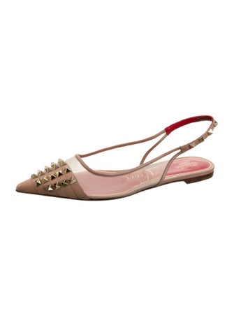 Valentino Rockstud Accents Mesh Slingback Sandals
