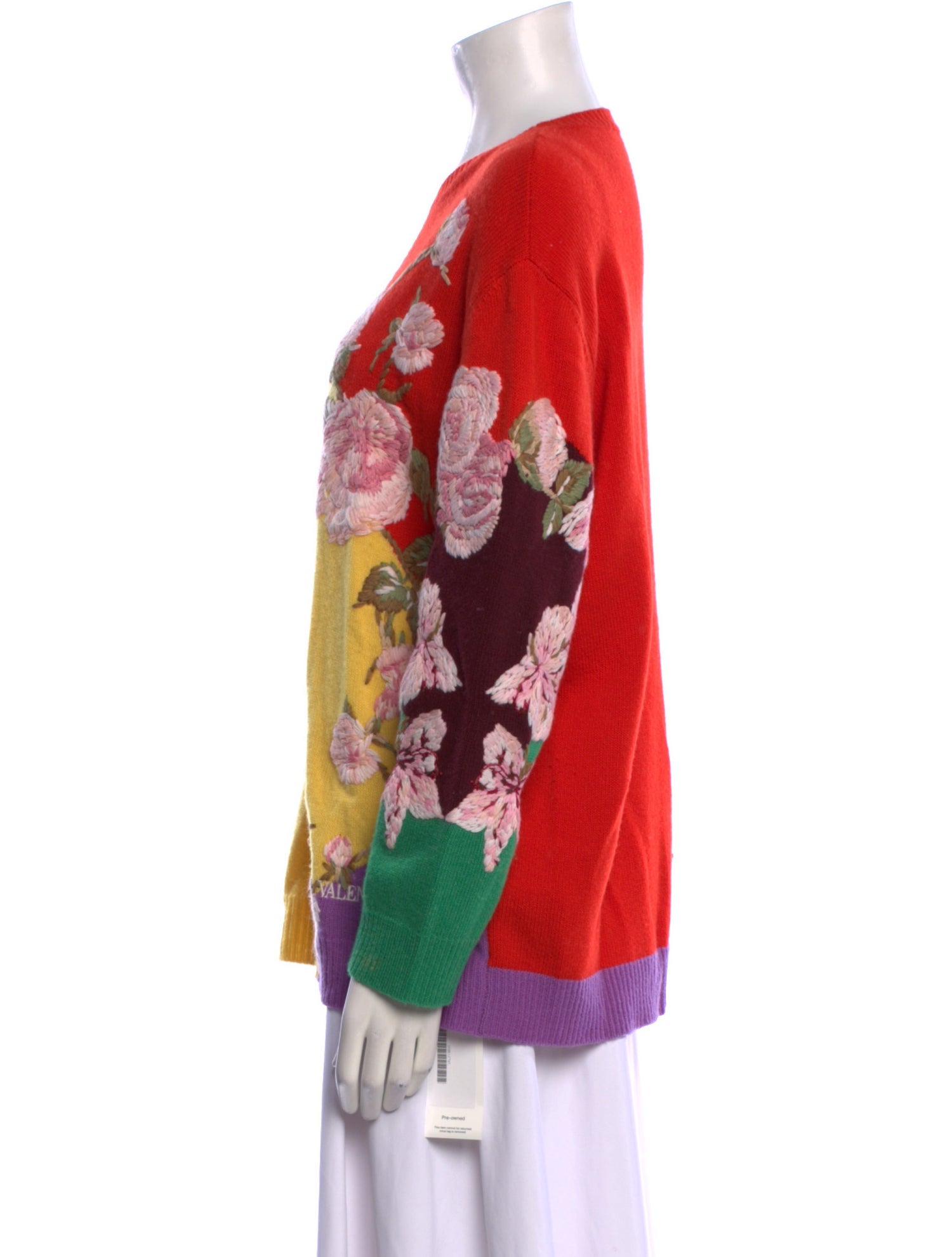 Valentino Virgin Wool Floral Print Sweater