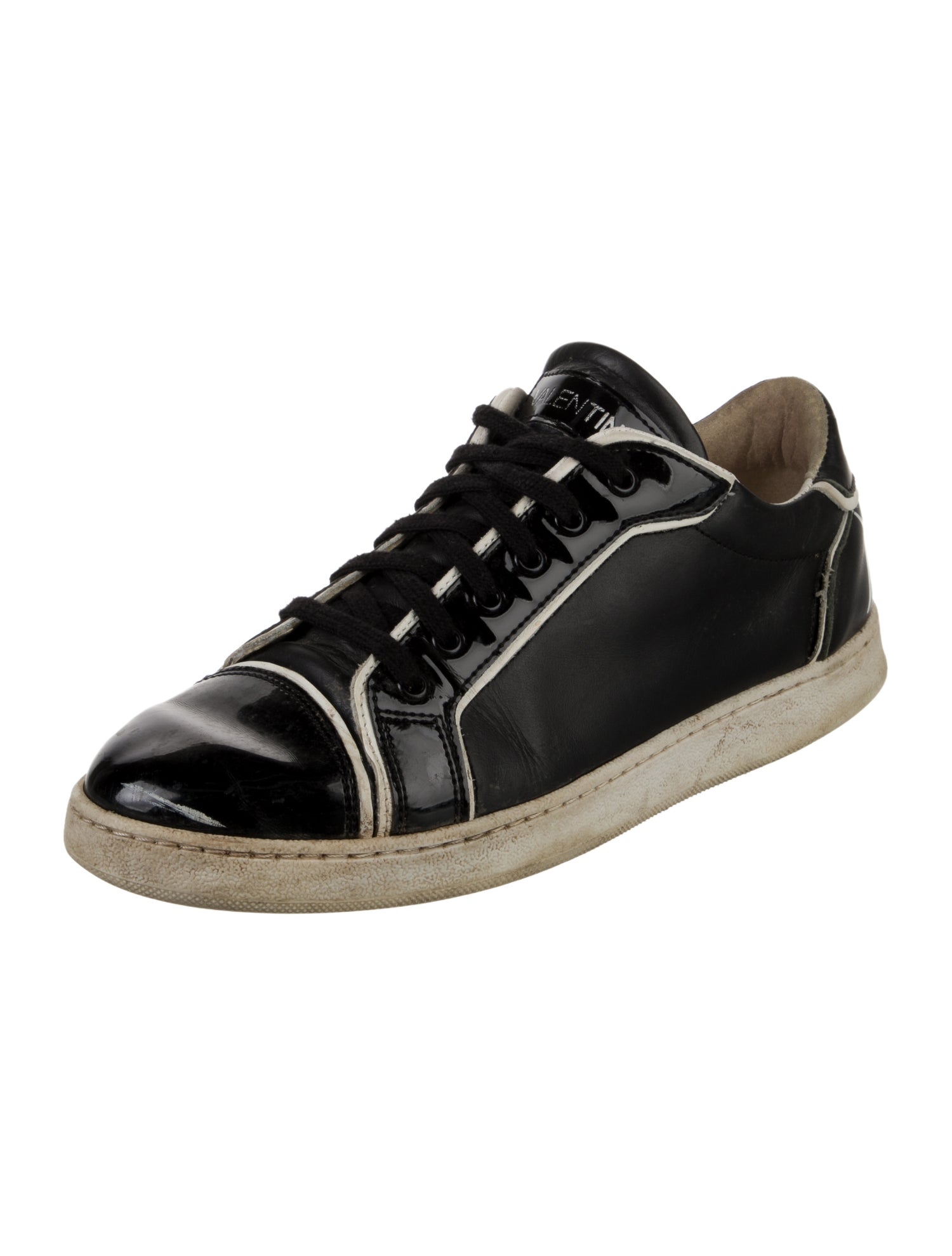 Valentino Rockstud Accents Leather Sneakers