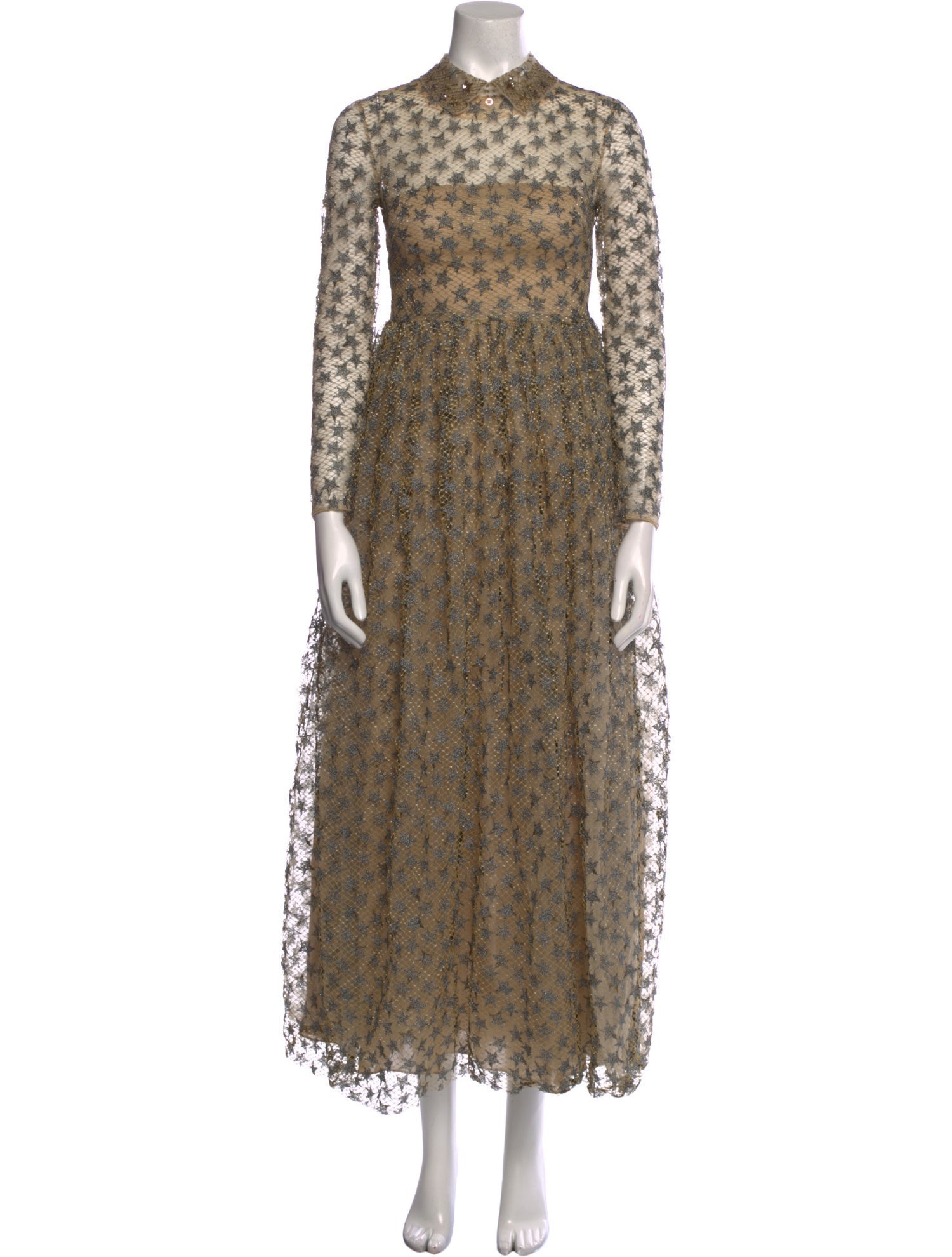 Valentino Lace Pattern Long Dress