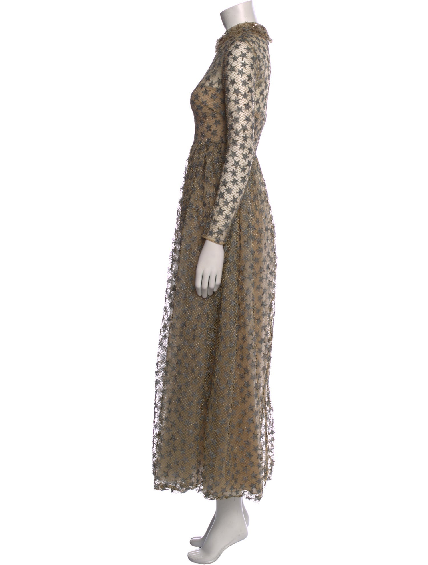 Valentino Lace Pattern Long Dress