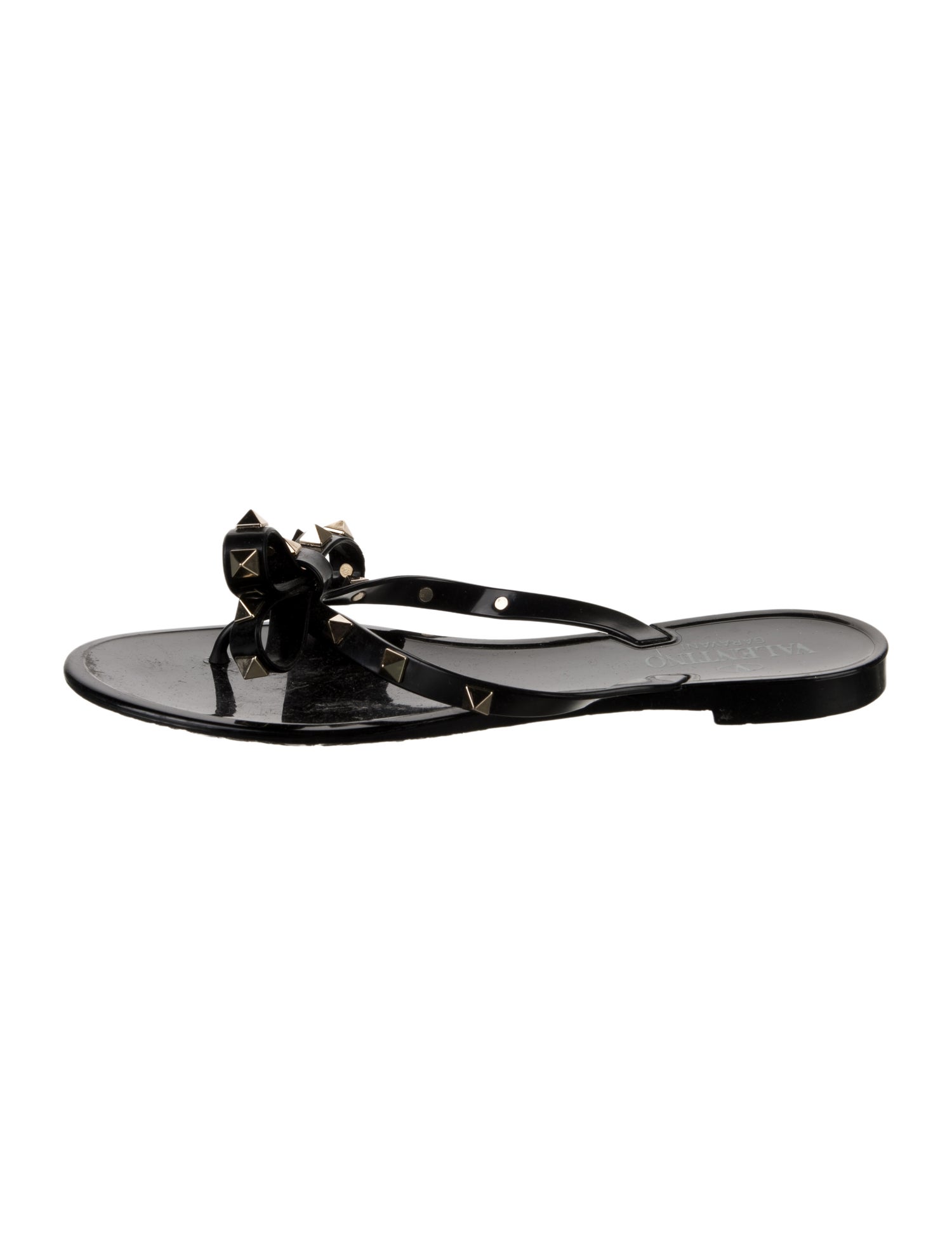 Valentino Rockstud Accents Rubber Flip Flops
