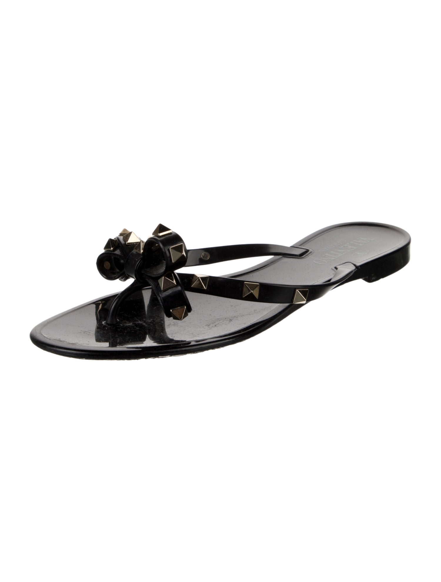 Valentino Rockstud Accents Rubber Flip Flops