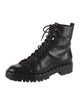 Valentino Rockstud Accents Leather Combat Boots