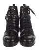 Valentino Rockstud Accents Leather Combat Boots