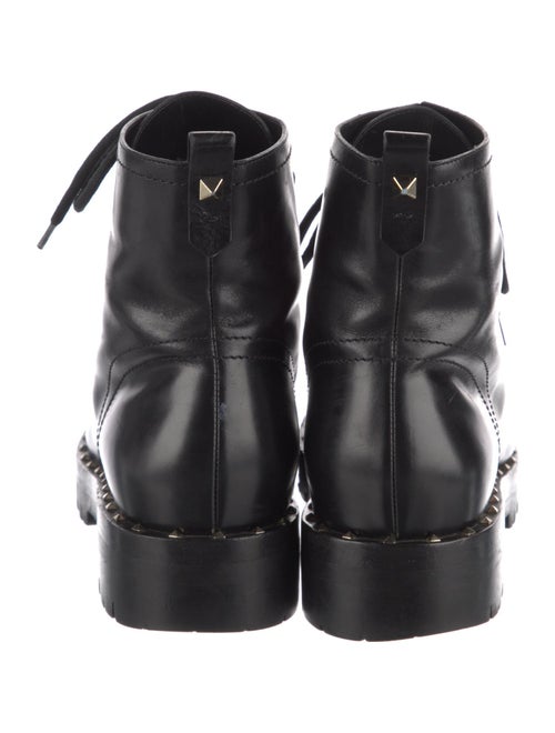 Valentino Rockstud Accents Leather Combat Boots