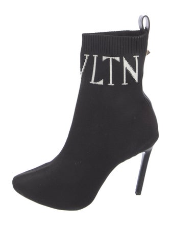 Valentino Rockstud Accents Graphic Print Sock Boots