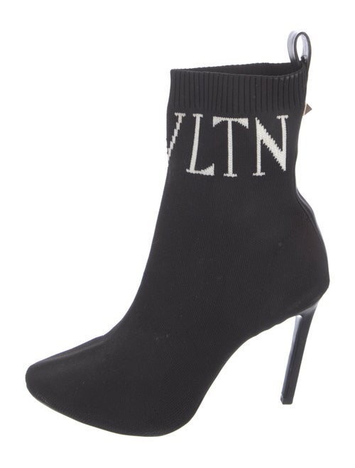 Valentino Rockstud Accents Graphic Print Sock Boots