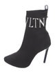 Valentino Rockstud Accents Graphic Print Sock Boots