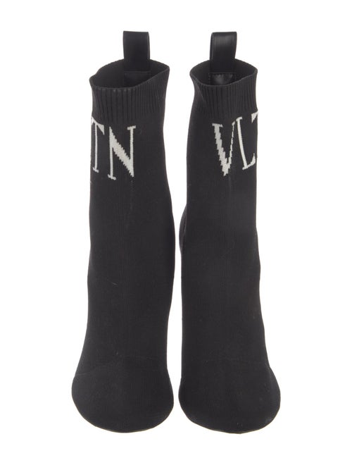 Valentino Rockstud Accents Graphic Print Sock Boots