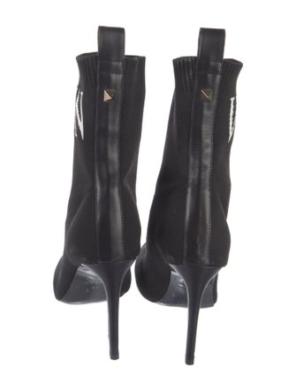 Valentino Rockstud Accents Graphic Print Sock Boots