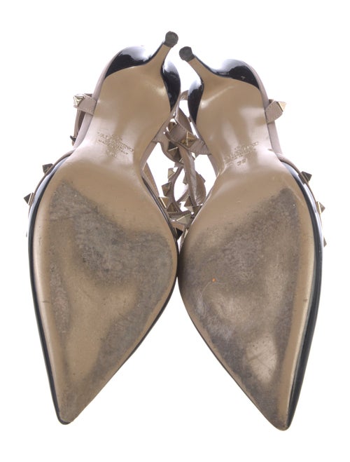 Valentino Rockstud Accents Patent Leather T-Strap Pumps