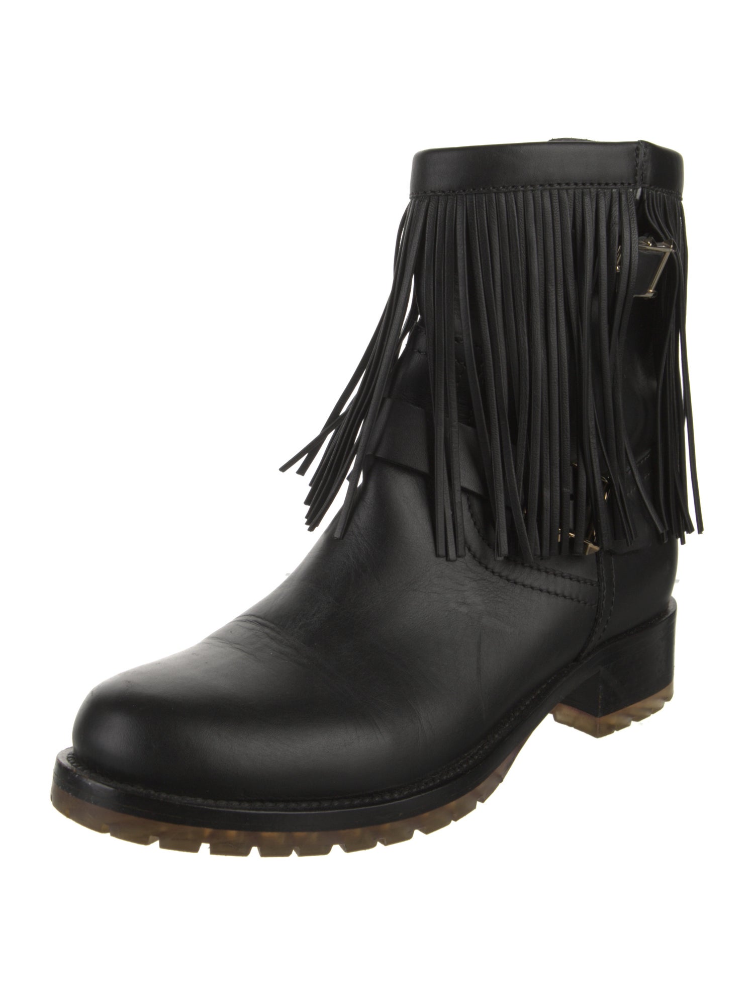 Valentino Rockstud Accents Leather Moto Boots