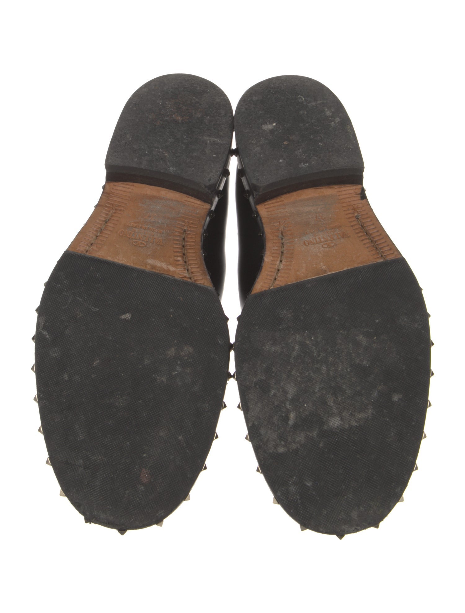 Valentino Rockstud Accents Leather Oxfords