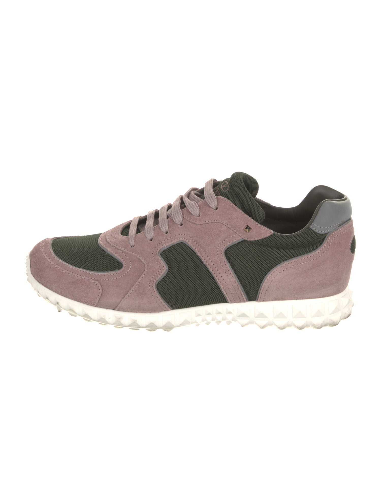 Valentino Rockstud Accents Suede Athletic Sneakers
