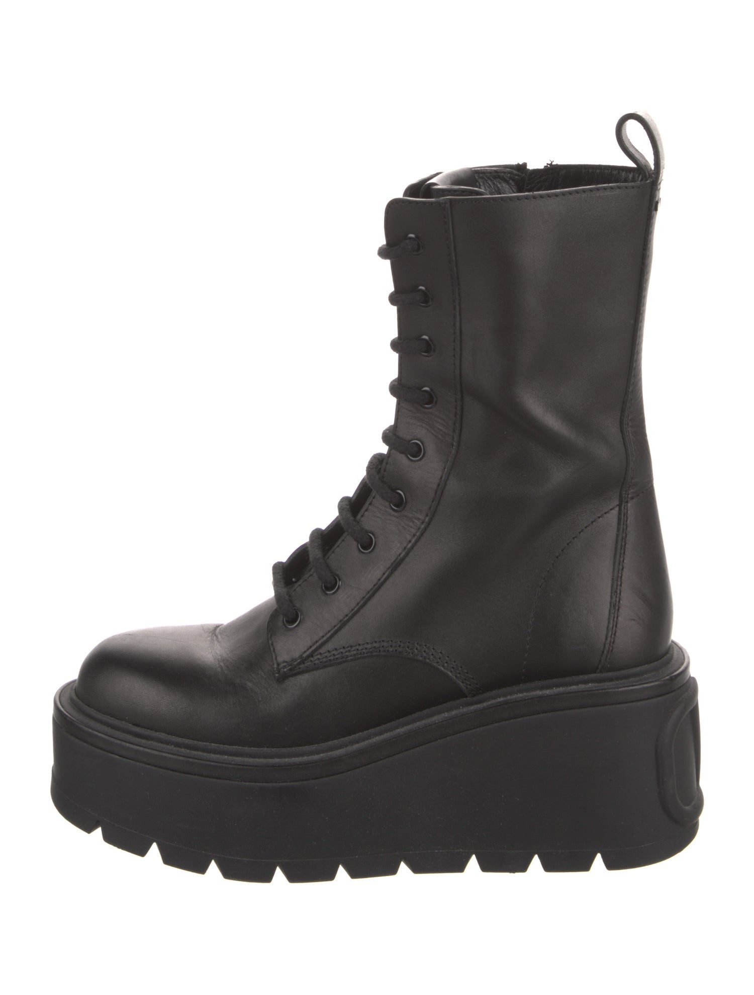 Valentino Leather Combat Boots